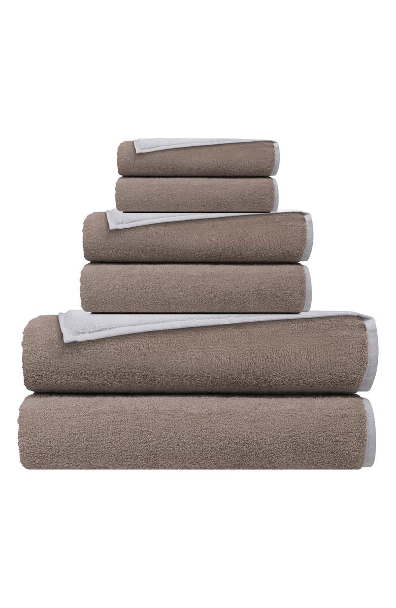 DePera Double Face 6-Piece Turkish Cotton Towels Set, Main, color, White Beige