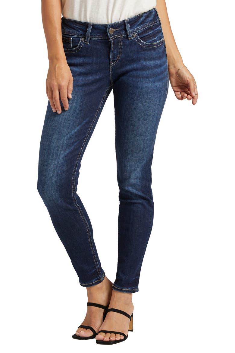 Suki Distressed Skinny Fit Jeans, Main, color, INDIGO