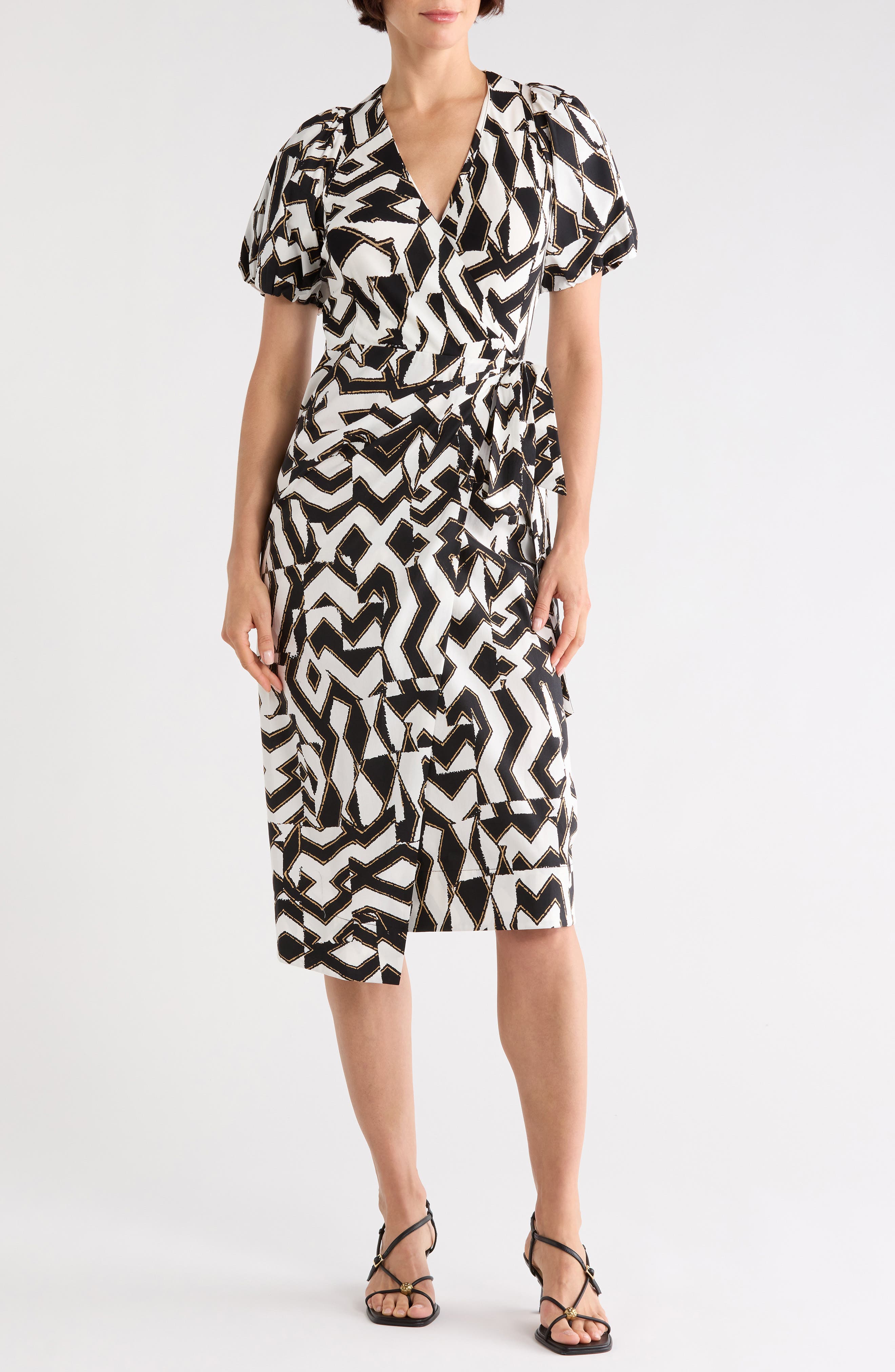Diane von Furstenberg Arina Puff Sleeve Wrap Dress