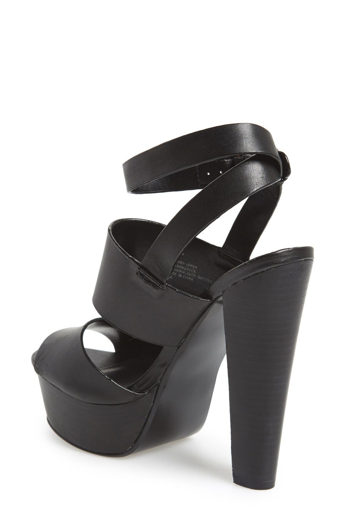 'Dezzzy' Leather Ankle Strap Sandal, Alternate, color, BLACK LEATHER