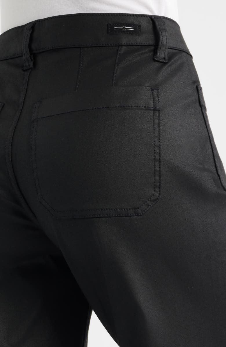Liverpool Los Angeles Coated Patch Pocket Ankle Wide Leg Pants, Alternate, color, Black Coated