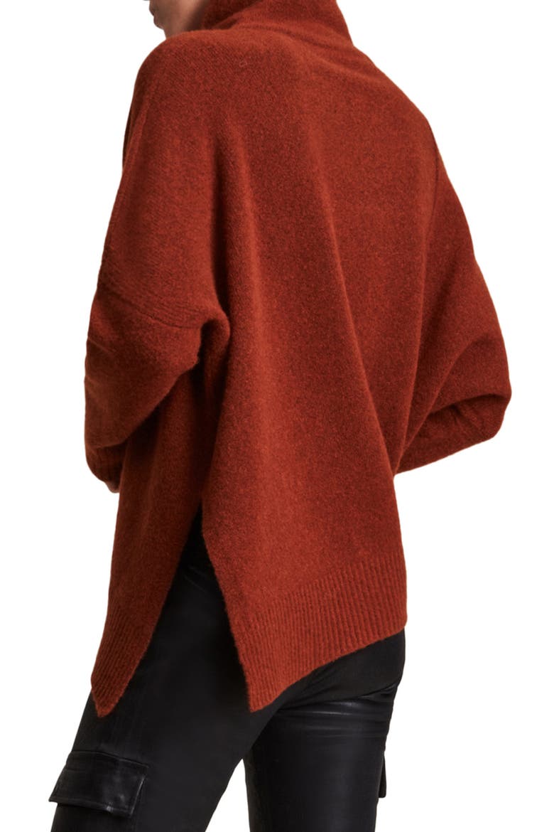 Lock Roll Neck Wool Blend Sweater, Alternate, color, COPPER