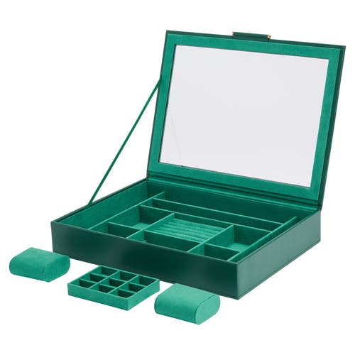 Wolf Sophia Jewelry Box With Window In Green