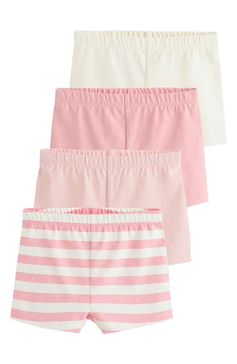 NEXT 4-Pack Cotton Shorts, Main, color, Pink