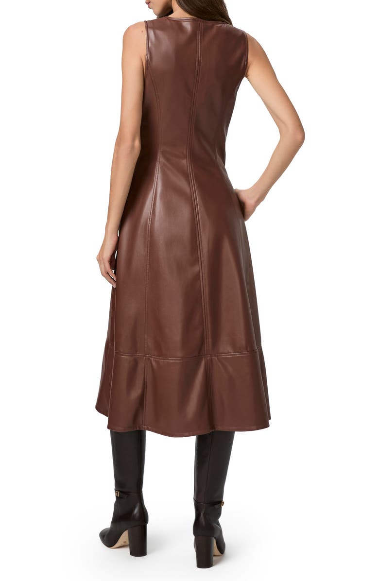 PAIGE Fiorella Faux Leather A-Line Dress, Alternate, color, 