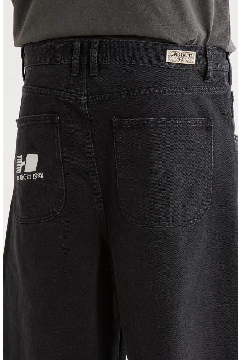 Fray Hem Denim Bermuda Shorts, Alternate, color, BLACK