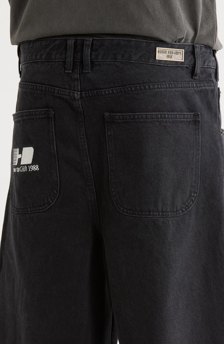HONOR THE GIFT Fray Hem Denim Bermuda Shorts, Alternate, color, Black