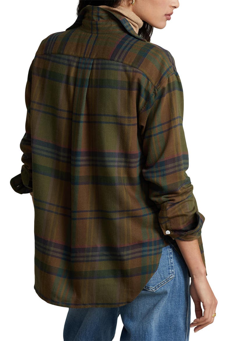 Plaid Oversize Shirt, Alternate, color, BROWN/ OLIVE MULTI PLAID