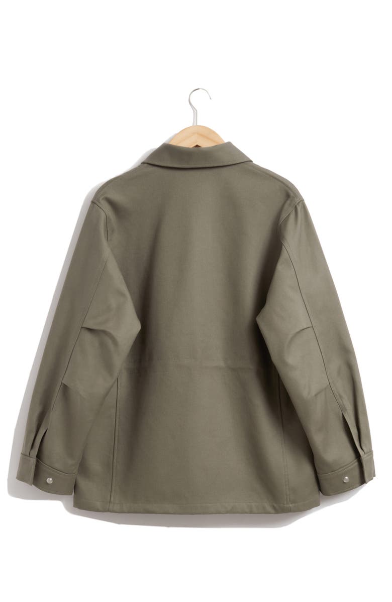 & Other Stories Collared Cotton Jacket, Alternate, color, Khaki