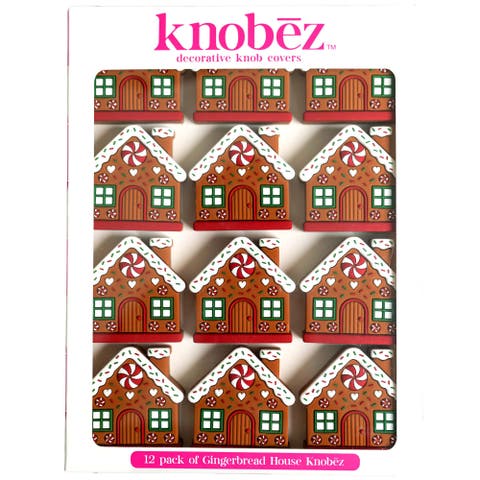 Decorative Knob Covers, Gingerbread House, 12 pack