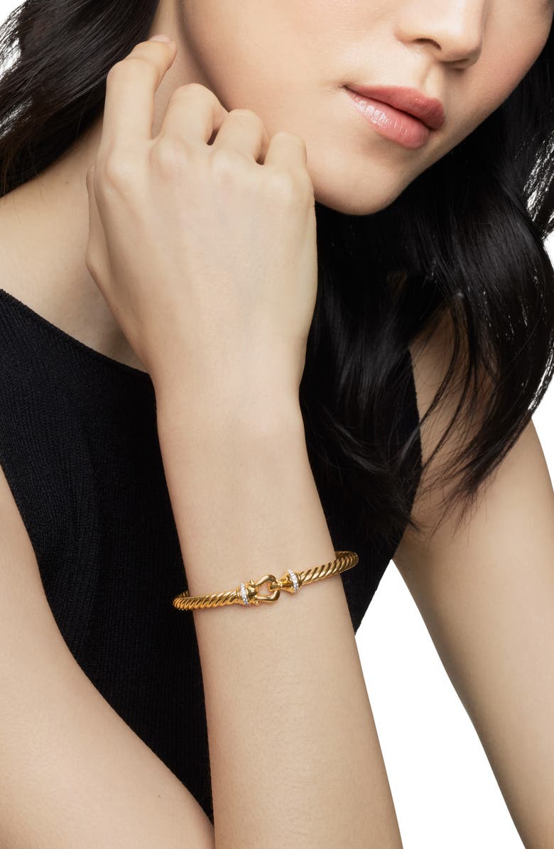 David Yurman Cable Buckle Bracelet with Diamonds, Alternate, color, 