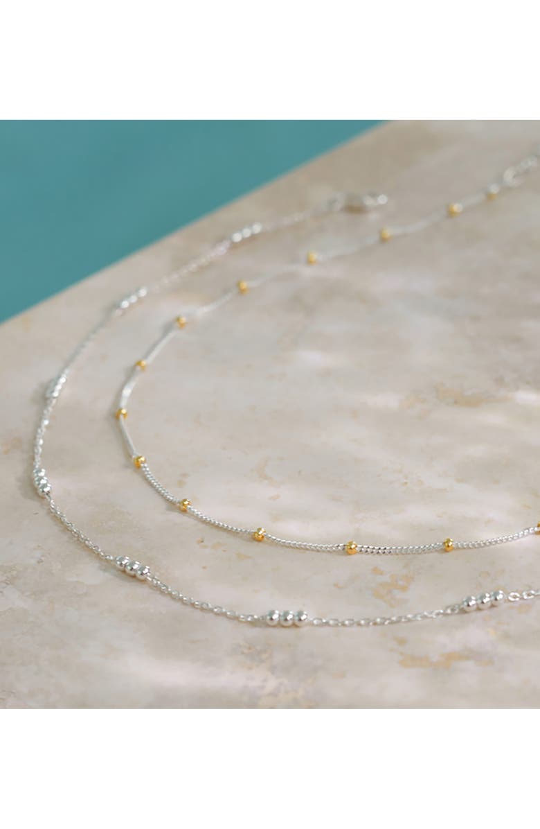 Monica Vinader Triple Beaded Chain Necklace, Alternate, color, Silver