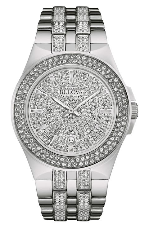 Pavé Crystal Bracelet Watch, 42mm