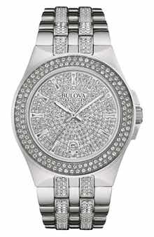 BULOVA Pavé Crystal Bracelet Watch, 42mm