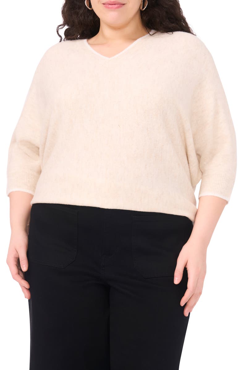 Vince Camuto Tipped Dolman Sleeve Sweater, Main, color, Malted