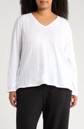 Eileen Fisher Easy V-Neck Long Sleeve Organic Cotton T-Shirt