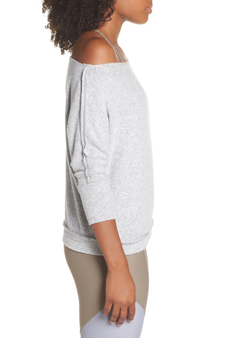 One Shoulder Top, Alternate, color, HEATHER GREY