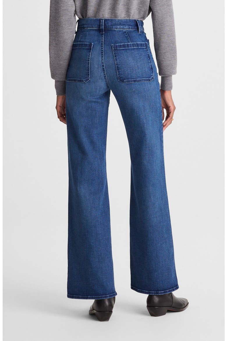 Emmy Patch Pocket High Waist Wide Leg Jeans, Alternate, color, PELION WASH