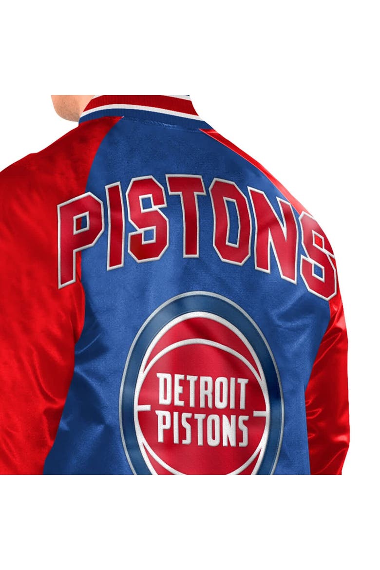 Men's Starter  Blue/Red Detroit Pistons Inductee Raglan Full-Snap Varsity Jacket, Alternate, color, Blue