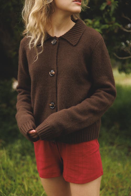 Vir Vita Kaia Cardigan In Brown
