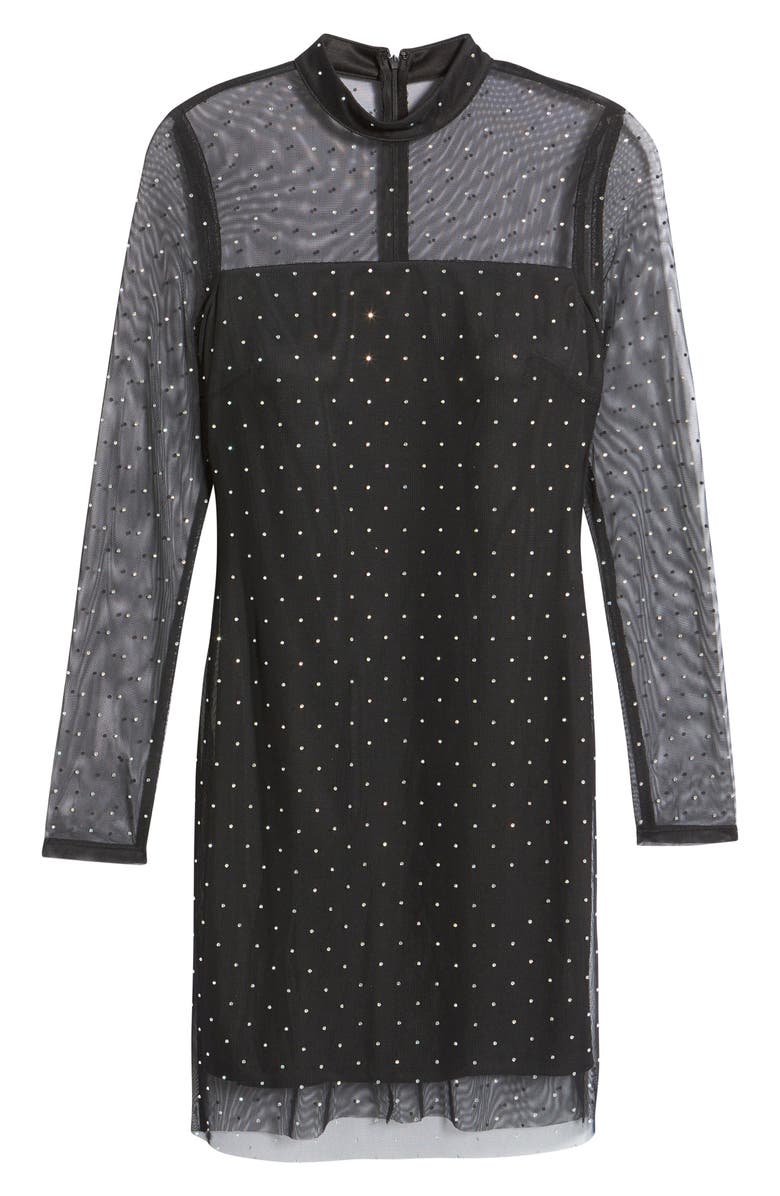 Jump Apparel Rhinestone Studded Body-Con Minidress, Alternate, color, 