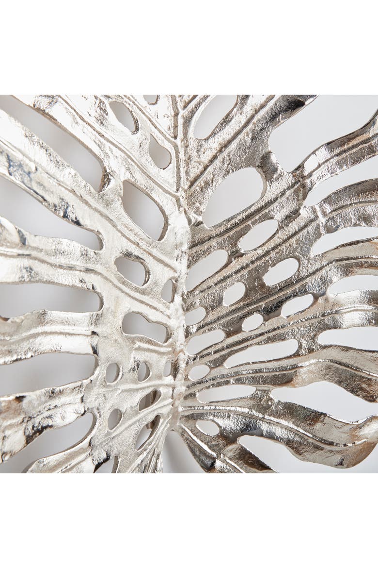23.5"H x 4"D x 19"W Monstera in Silver Wall Sculpture Art Small, Alternate, color, Silver