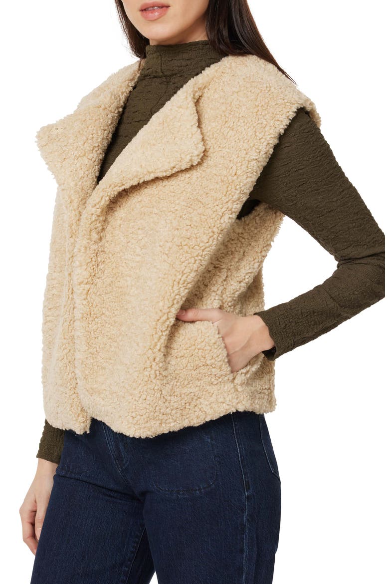 Faux Shearling Vest, Alternate, color, NATURAL