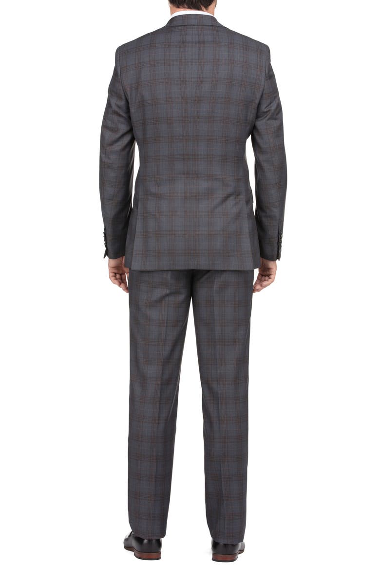 Two Button Notch Lapel Trim Fit Suit, Alternate, color, GRYTAN