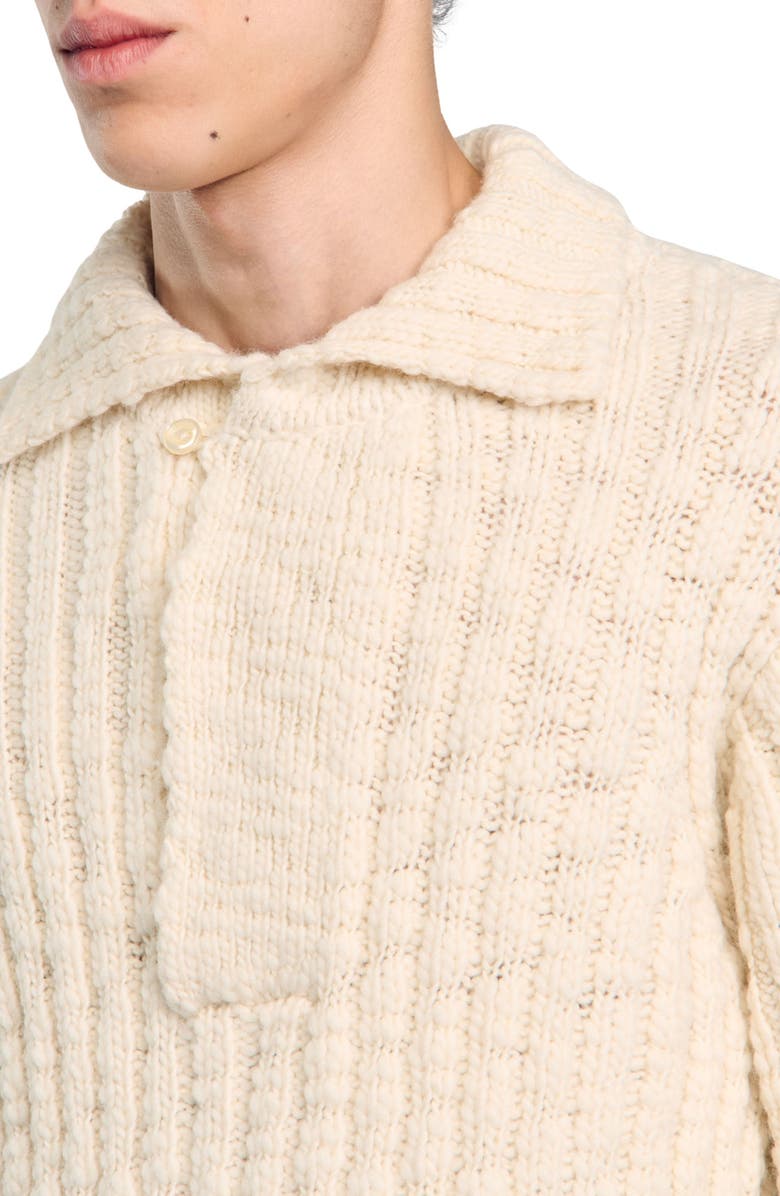 SANDRO Chunky knit polo neck sweater, Alternate, color,
