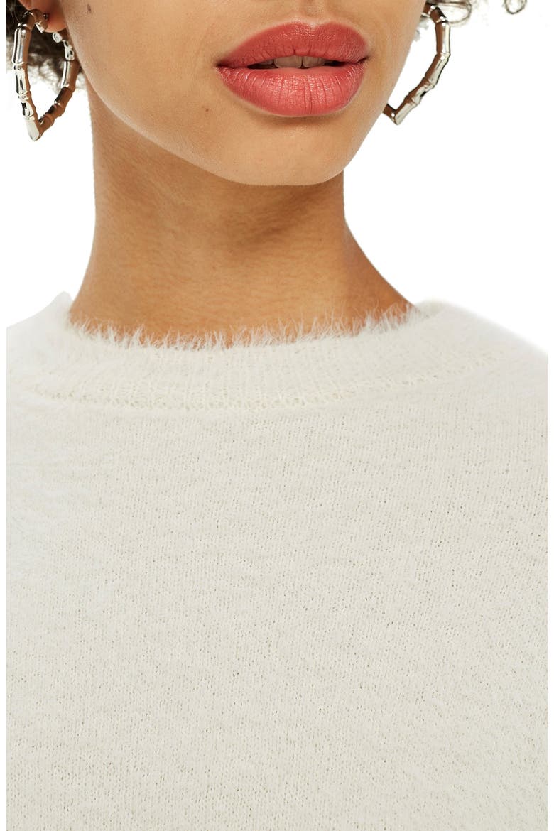 Fluffy Crop Sweater, Alternate, color, IVORY