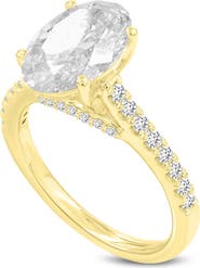 LuvMyJewelry Tasia 14K Gold Oval Lab Grown Diamond Engagement Ring - 3.4 Ct