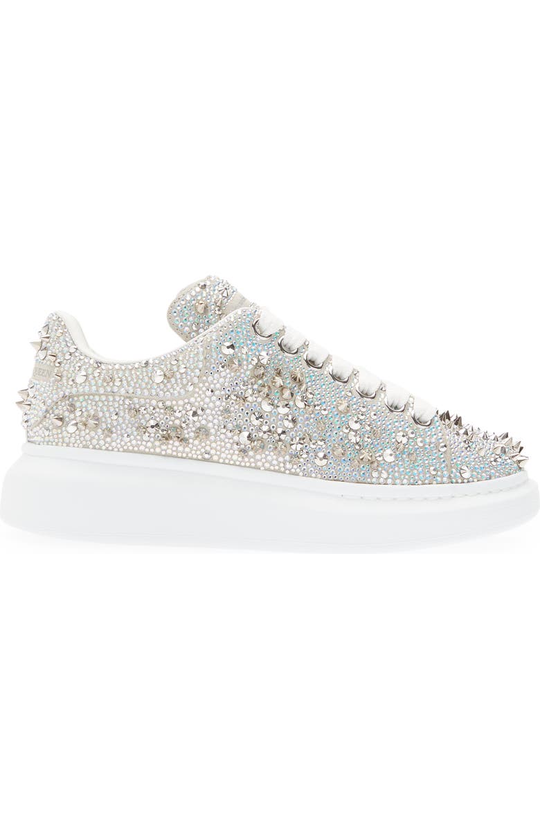 McQueen Oversized Crystal & Stud Embellished Platform Sneaker, Alternate, color,