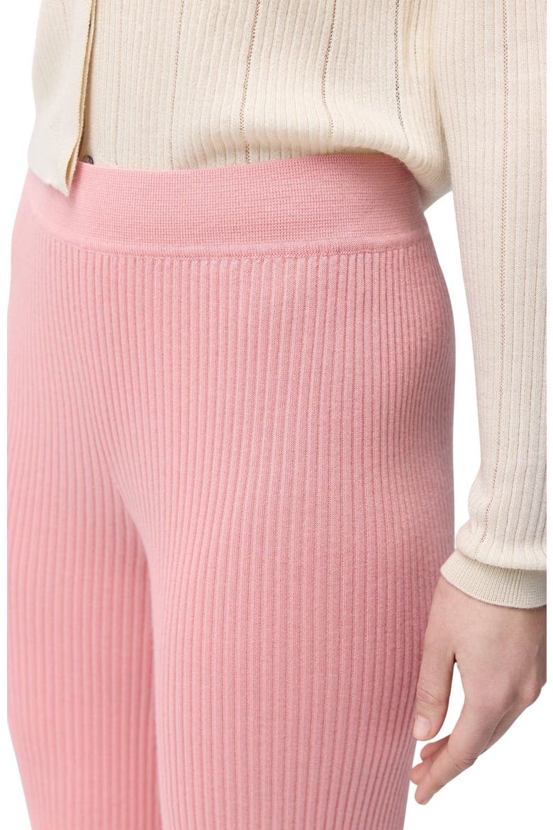 Rib-Knit Cashmere Silk Pants, Alternate, color, pink icing