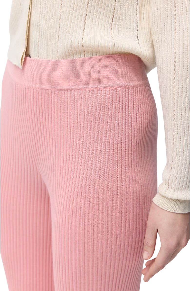 GOBI Mongolian Cashmere Rib-Knit Cashmere Silk Pants, Alternate, color, Pink Icing