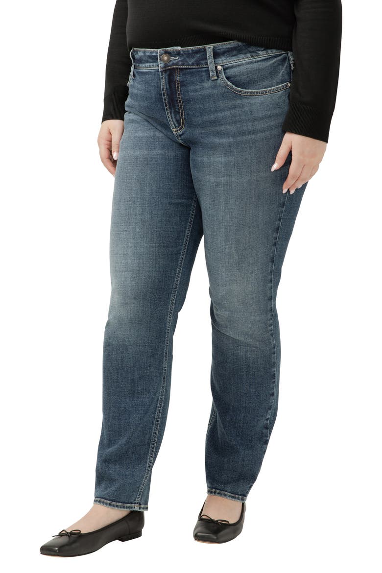 Elyse Mid Rise Straight Leg Jeans, Alternate, color, INDIGO