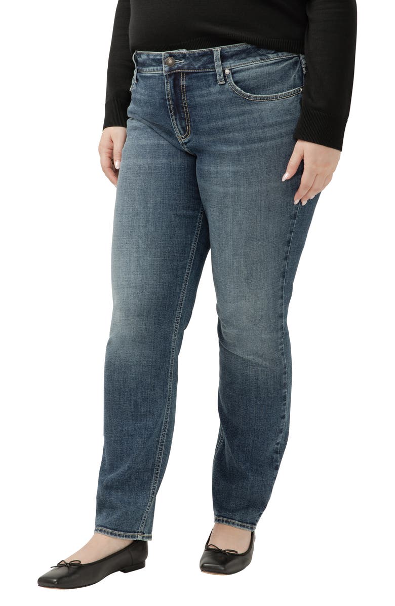 Silver Jeans Co. Elyse Mid Rise Straight Leg Jeans, Alternate, color, Indigo