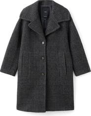 MANGO Glen Plaid Wool Blend Coat