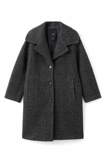 MANGO Glen Plaid Wool Blend Coat