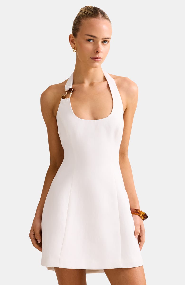 Ever New Tash Halter Minidress, Alternate, color, Porcelain