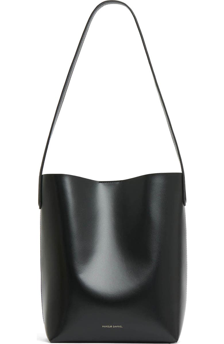 Mansur Gavriel Small Everyday Cabas Leather Hobo Bag, Main, color, Black/ Caramel