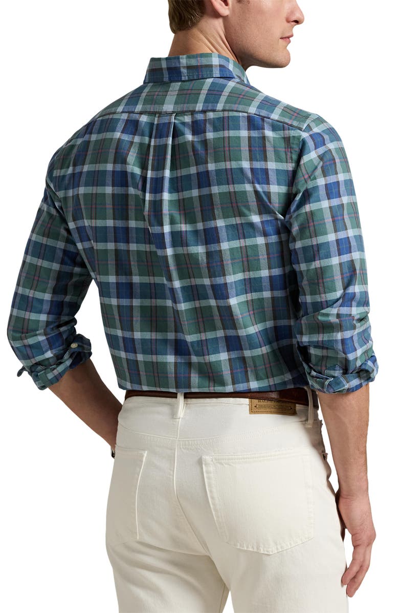 Polo Ralph Lauren Classic Fit Plaid Cotton Oxford Button-Up Shirt, Alternate, color, Fatigue Blue Multi
