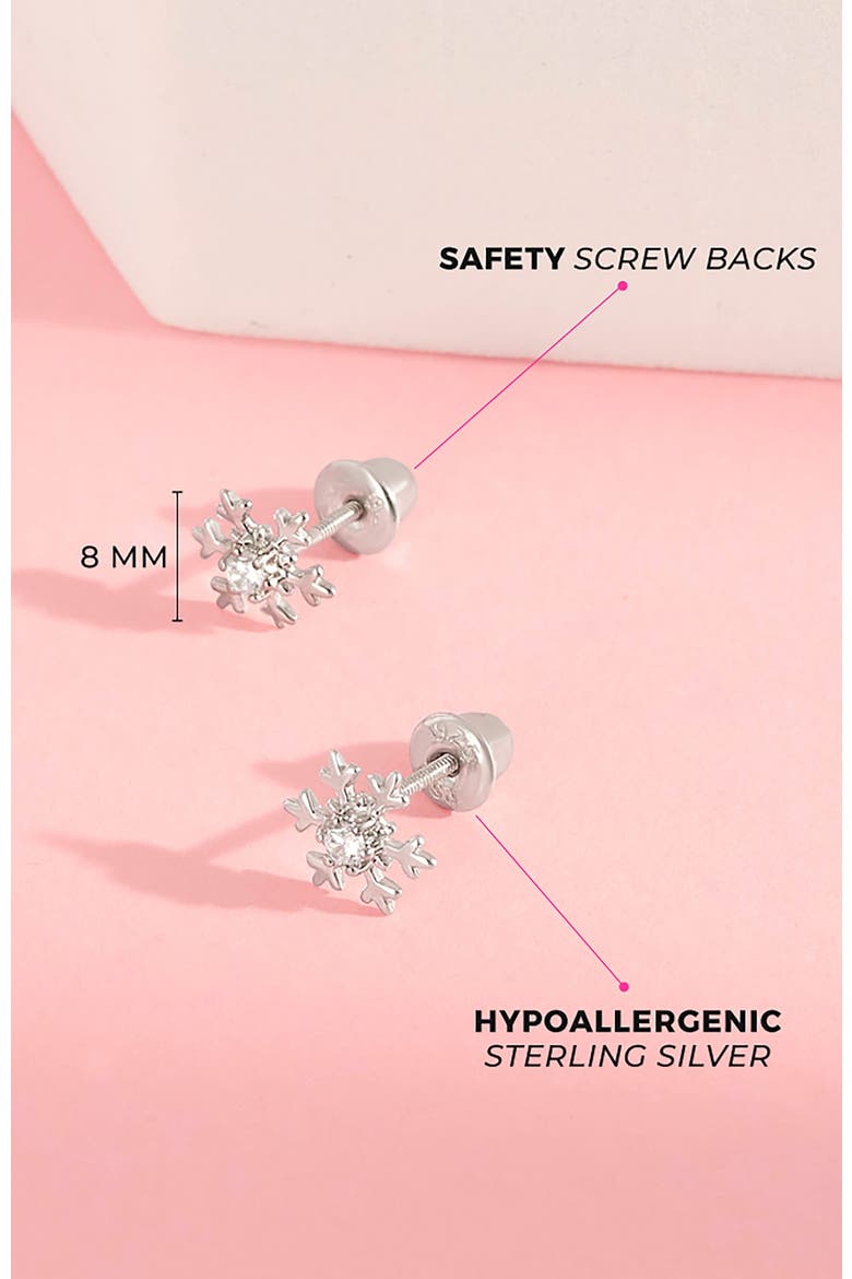 Icy Snowflake Earrings, Alternate, color, Silver