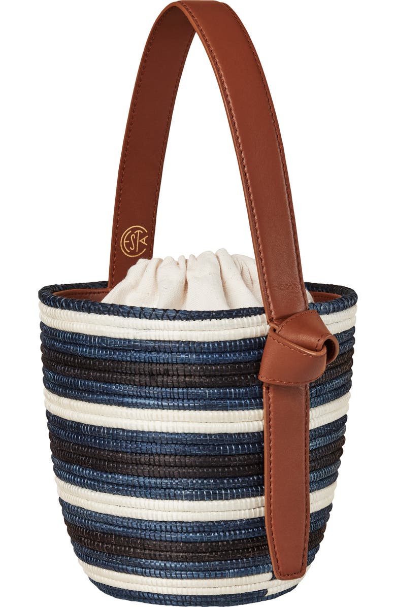 La Ligne x Cesta US Navy Lunch Pail Straw Handbag, Alternate, color,