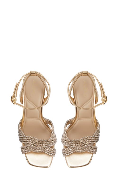 Shop Aldo Shimma Ankle Strap Platform Sandal In Gold