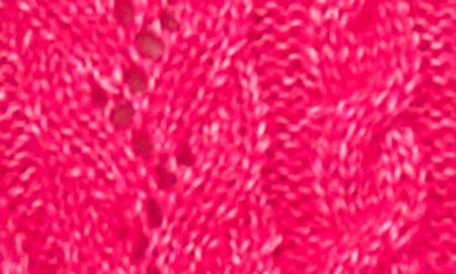 Cece Heart Button Pointell Cardigan In Pink