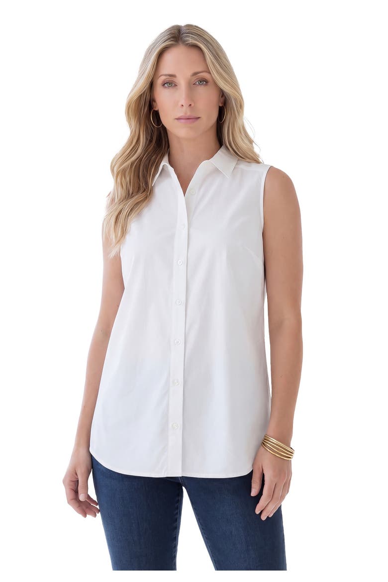 Kate Sleeveless Shirt, Main, color, WHITE