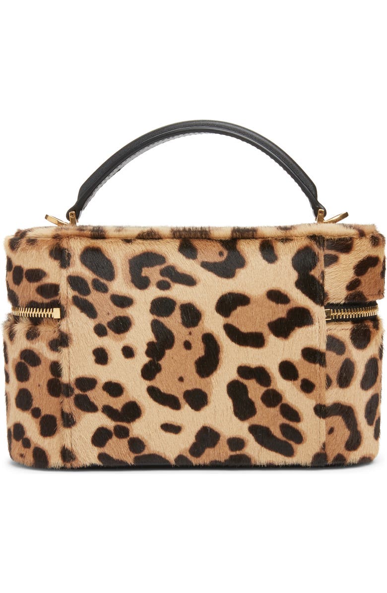 Saint Laurent Gaby Leopard Print Genuine Calf Hair Vanity Bag, Alternate, color, Brown/ Noir