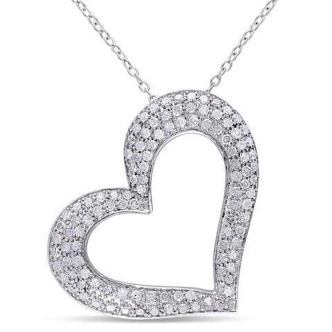 1 Ctw Diamond Heart Pendant Necklace