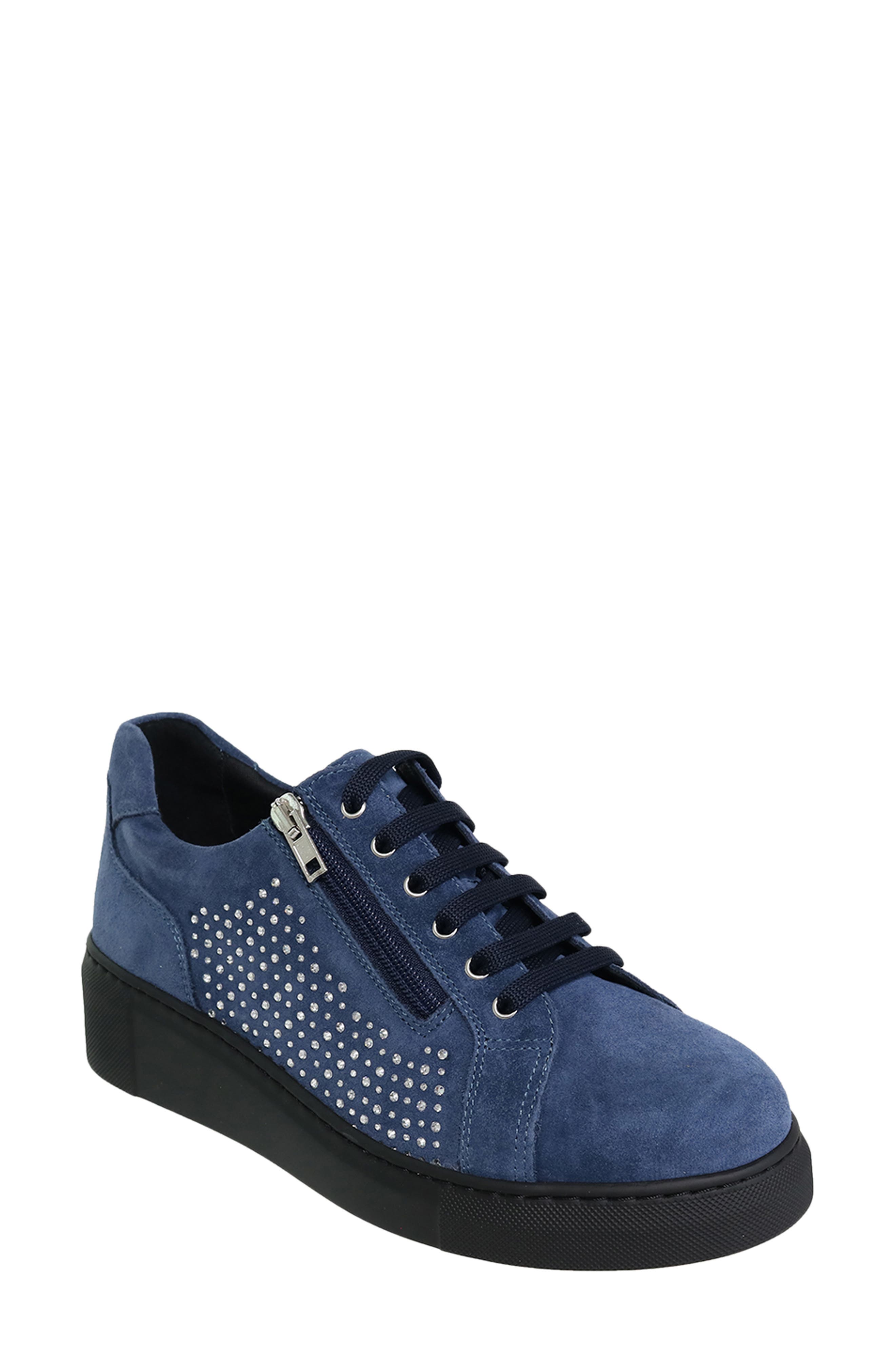 Perla Sneaker, Main, color, DENIM SUEDE
