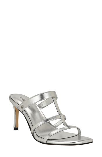 Calvin Klein Hiledy Caged Sandal In Silver